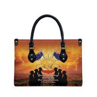 ANZAC Day Leather Bag Remembrance Tribute Soldiers And Poppy Field LT05 - Polynesian Pride