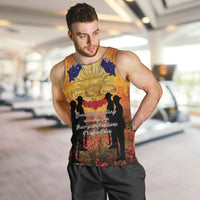 ANZAC Day Men Tank Top Remembrance Tribute Soldiers And Poppy Field LT05 Orange - Polynesian Pride