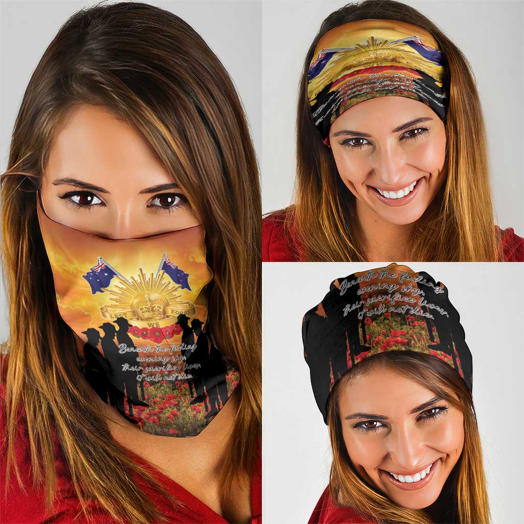 ANZAC Day Neck Gaiter Remembrance Tribute Soldiers And Poppy Field LT05 - Polynesian Pride