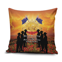 ANZAC Day Pillow Cover Remembrance Tribute Soldiers And Poppy Field LT05 Orange - Polynesian Pride