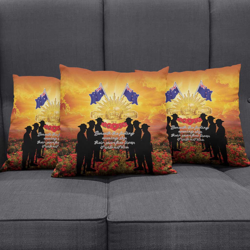 ANZAC Day Pillow Cover Remembrance Tribute Soldiers And Poppy Field LT05 - Polynesian Pride