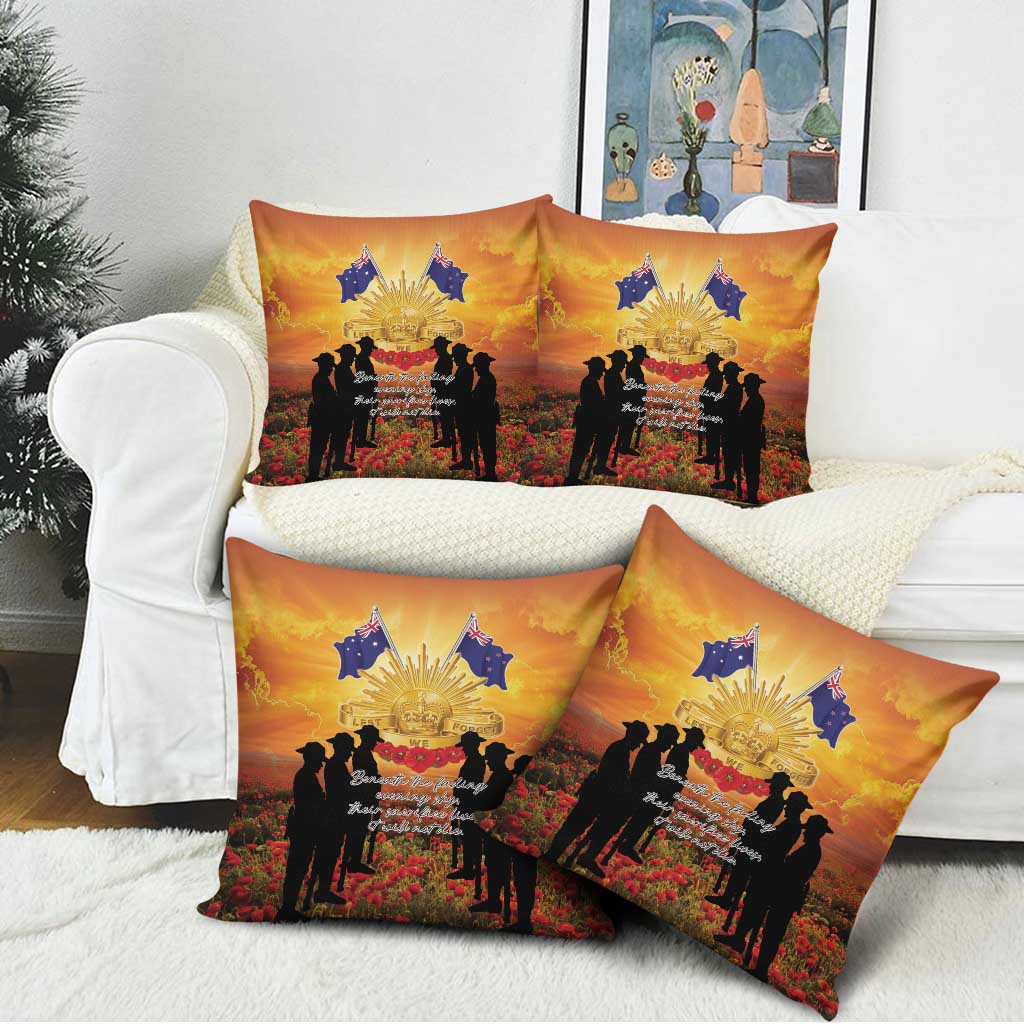ANZAC Day Pillow Cover Remembrance Tribute Soldiers And Poppy Field LT05 - Polynesian Pride