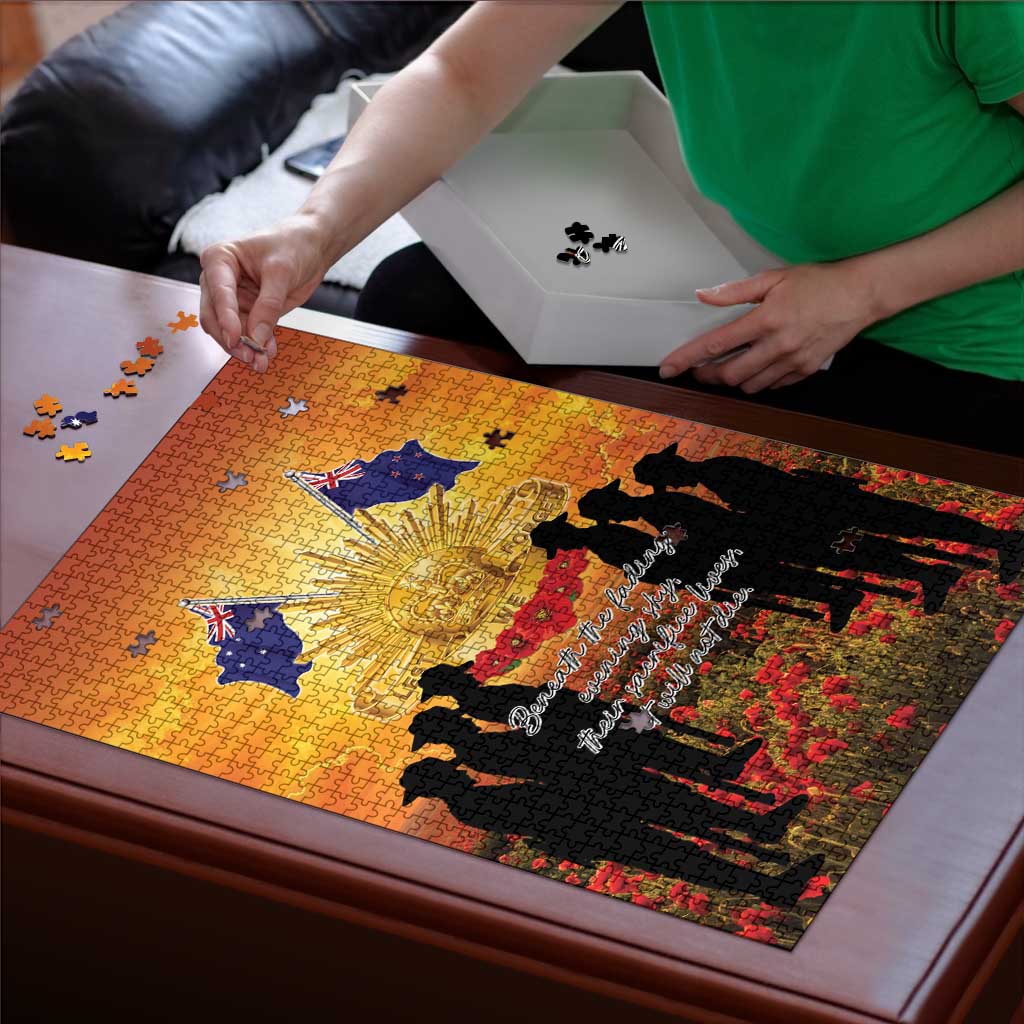 ANZAC Day Puzzle Remembrance Tribute Soldiers And Poppy Field LT05 - Polynesian Pride