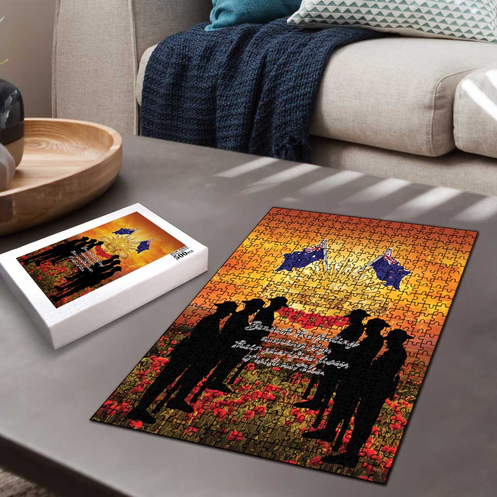 ANZAC Day Puzzle Remembrance Tribute Soldiers And Poppy Field LT05 - Polynesian Pride
