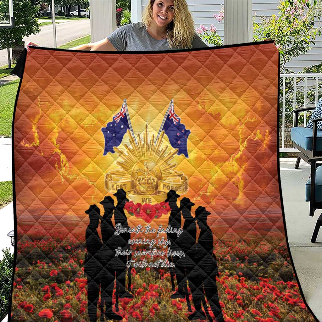 ANZAC Day Quilt Remembrance Tribute Soldiers And Poppy Field LT05 Orange - Polynesian Pride