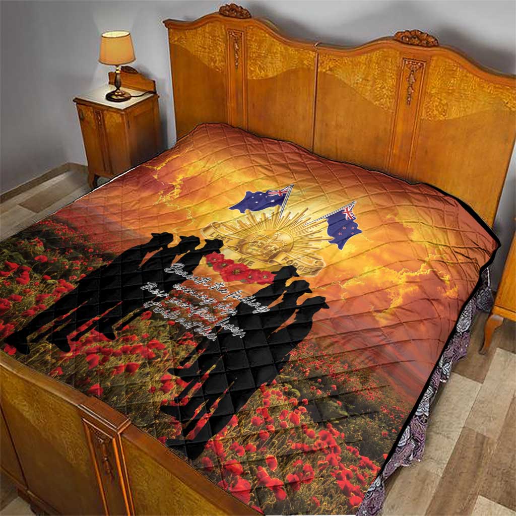 ANZAC Day Quilt Remembrance Tribute Soldiers And Poppy Field LT05 - Polynesian Pride