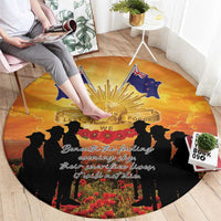 ANZAC Day Round Carpet Remembrance Tribute Soldiers And Poppy Field LT05 - Polynesian Pride