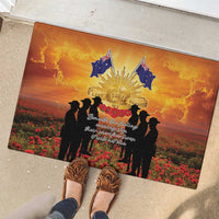 ANZAC Day Rubber Doormat Remembrance Tribute Soldiers And Poppy Field LT05 - Polynesian Pride