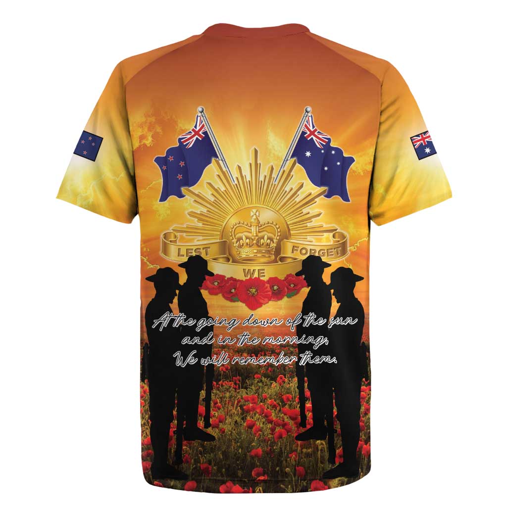 ANZAC Day Rugby Jersey Remembrance Tribute Soldiers And Poppy Field LT05 - Polynesian Pride