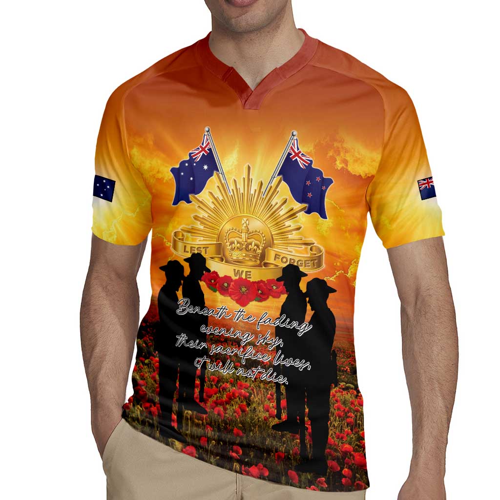 ANZAC Day Rugby Jersey Remembrance Tribute Soldiers And Poppy Field LT05 - Polynesian Pride
