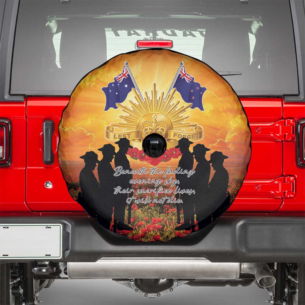 ANZAC Day Spare Tire Cover Remembrance Tribute Soldiers And Poppy Field LT05 - Polynesian Pride