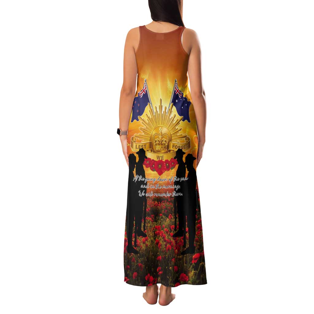 ANZAC Day Tank Maxi Dress Remembrance Tribute Soldiers And Poppy Field