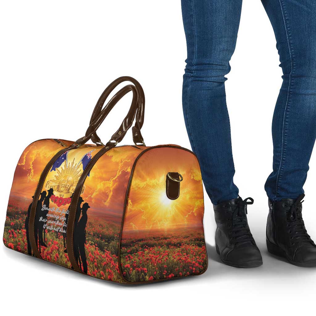 ANZAC Day Travel Bag Remembrance Tribute Soldiers And Poppy Field