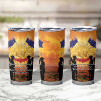 ANZAC Day Tumbler Cup Remembrance Tribute Soldiers And Poppy Field LT05 - Polynesian Pride