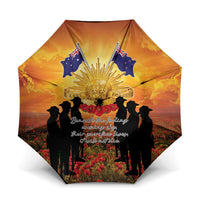 ANZAC Day Umbrella Remembrance Tribute Soldiers And Poppy Field