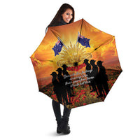 ANZAC Day Umbrella Remembrance Tribute Soldiers And Poppy Field