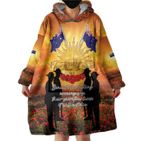 ANZAC Day Wearable Blanket Hoodie Remembrance Tribute Soldiers And Poppy Field LT05 - Polynesian Pride