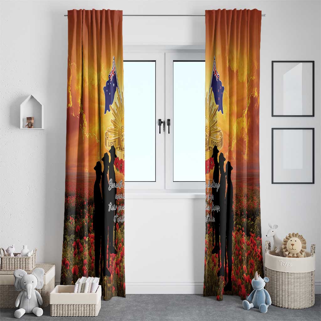 ANZAC Day Window Curtain Remembrance Tribute Soldiers And Poppy Field LT05 - Polynesian Pride