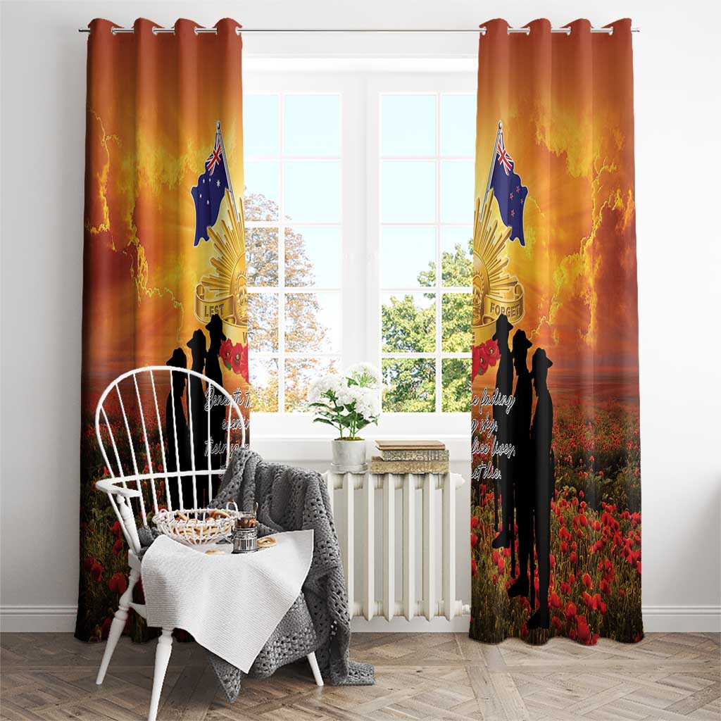 ANZAC Day Window Curtain Remembrance Tribute Soldiers And Poppy Field LT05 - Polynesian Pride