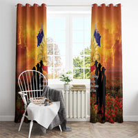 ANZAC Day Window Curtain Remembrance Tribute Soldiers And Poppy Field LT05 - Polynesian Pride