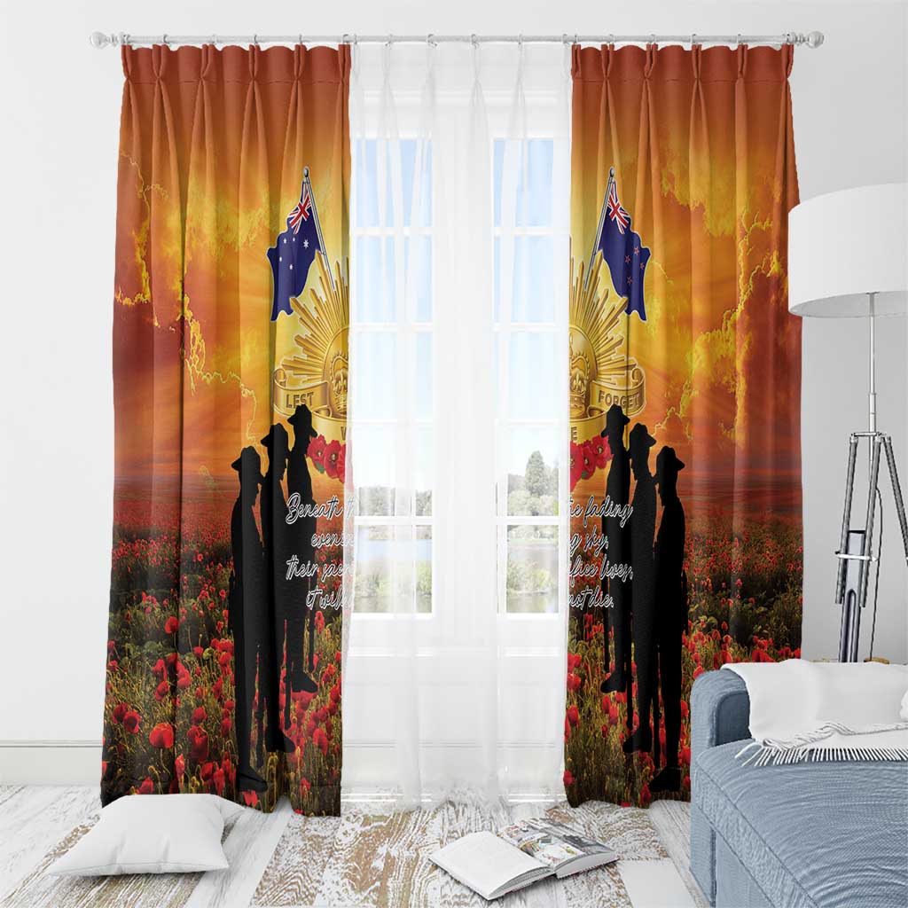 ANZAC Day Window Curtain Remembrance Tribute Soldiers And Poppy Field LT05 - Polynesian Pride