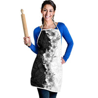 Hawaii Hibiscus Flowers Apron Grayscale Polynesian Pattern LT05 - Polynesian Pride
