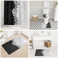 Hawaii Hibiscus Flowers Bathroom Set Grayscale Polynesian Pattern LT05 - Polynesian Pride