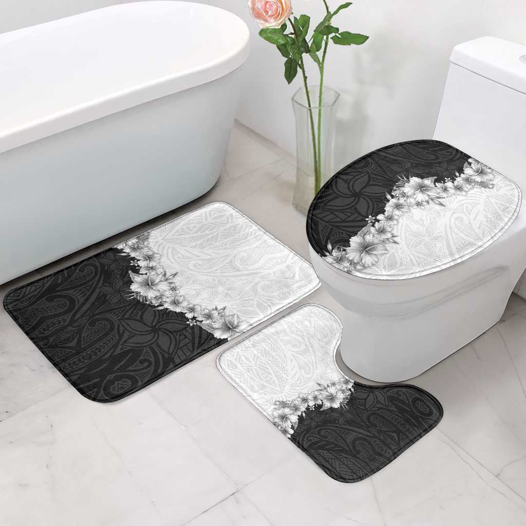 Hawaii Hibiscus Flowers Bathroom Set Grayscale Polynesian Pattern LT05 - Polynesian Pride