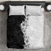 Hawaii Hibiscus Flowers Bedding Set Grayscale Polynesian Pattern LT05 Black - Polynesian Pride