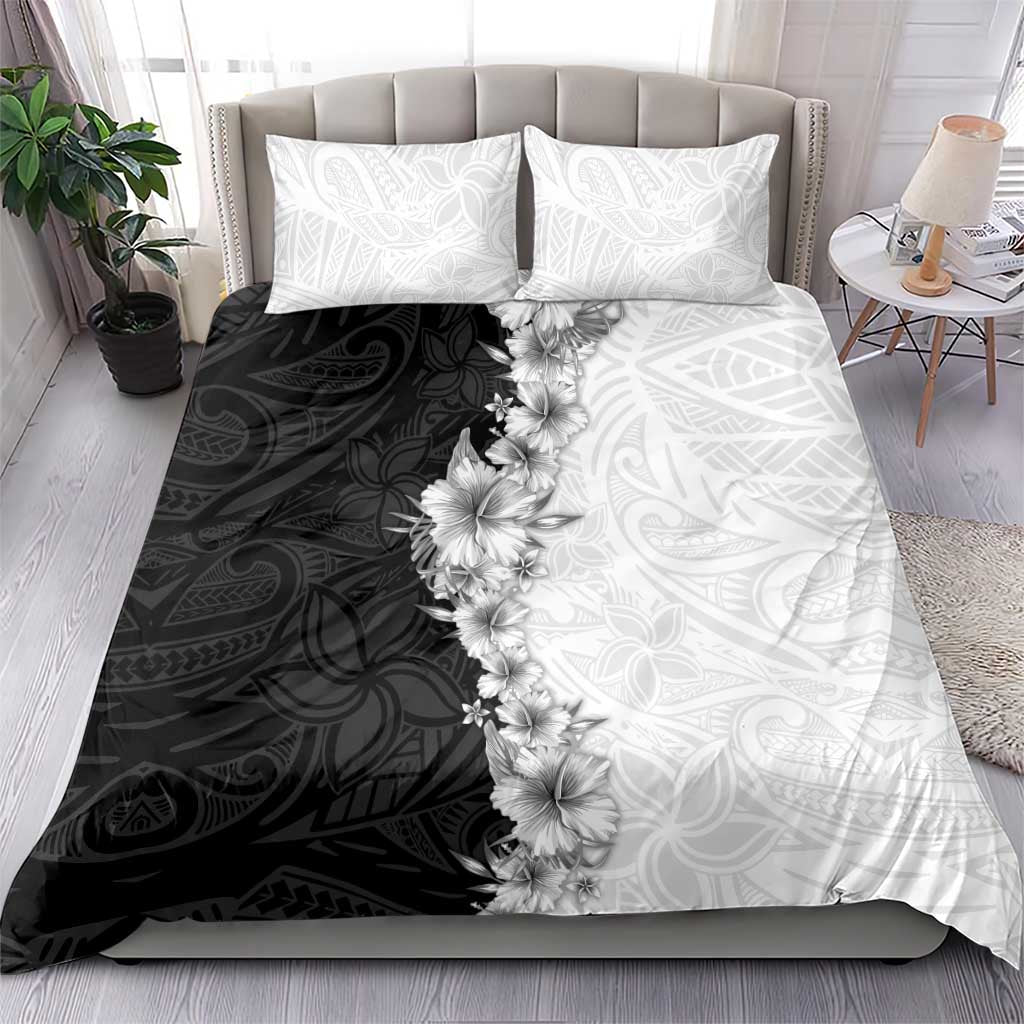 Hawaii Hibiscus Flowers Bedding Set Grayscale Polynesian Pattern LT05 - Polynesian Pride