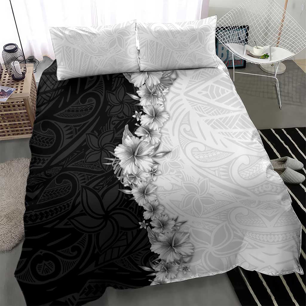 Hawaii Hibiscus Flowers Bedding Set Grayscale Polynesian Pattern LT05 - Polynesian Pride