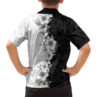 Hawaii Hibiscus Flowers Hawaiian Shirt Grayscale Polynesian Pattern LT05 - Polynesian Pride
