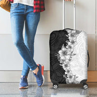 Hawaii Hibiscus Flowers Luggage Cover Grayscale Polynesian Pattern LT05 - Polynesian Pride