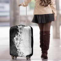 Hawaii Hibiscus Flowers Luggage Cover Grayscale Polynesian Pattern LT05 - Polynesian Pride