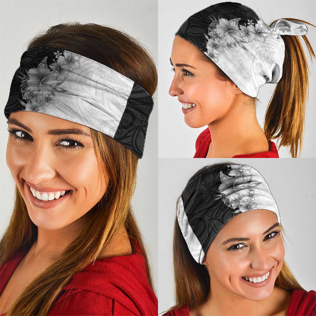 Hawaii Hibiscus Flowers Neck Gaiter Grayscale Polynesian Pattern LT05 - Polynesian Pride
