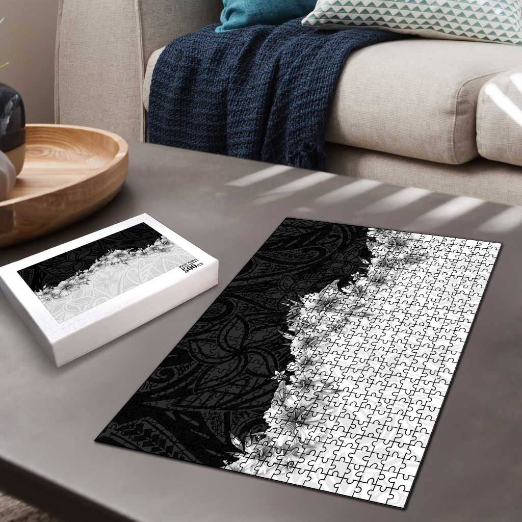 Hawaii Hibiscus Flowers Puzzle Grayscale Polynesian Pattern LT05 - Polynesian Pride