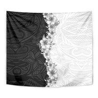 Hawaii Hibiscus Flowers Tapestry Grayscale Polynesian Pattern LT05 - Polynesian Pride