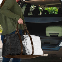 Hawaii Hibiscus Flowers Travel Bag Grayscale Polynesian Pattern