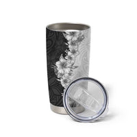 Hawaii Hibiscus Flowers Tumbler Cup Grayscale Polynesian Pattern LT05 - Polynesian Pride