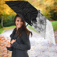 Hawaii Hibiscus Flowers Umbrella Grayscale Polynesian Pattern LT05 - Polynesian Pride