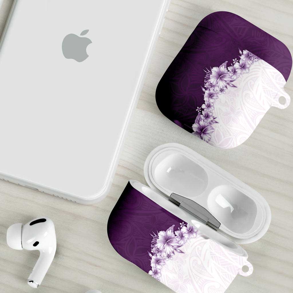 Hawaii Hibiscus Flowers AirPods Case Purple Polynesian Pattern LT05 - Polynesian Pride