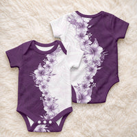 Hawaii Hibiscus Flowers Baby Onesie Purple Polynesian Pattern LT05 - Polynesian Pride