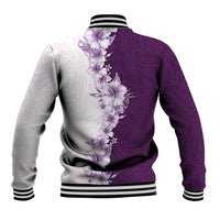 Hawaii Hibiscus Flowers Baseball Jacket Purple Polynesian Pattern LT05 - Polynesian Pride