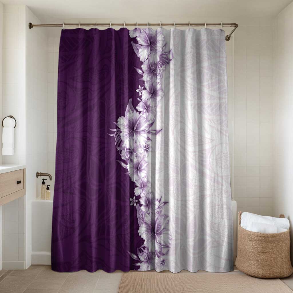 Hawaii Hibiscus Flowers Bathroom Set Purple Polynesian Pattern LT05 Shower Curtain Only Purple - Polynesian Pride