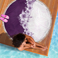 Hawaii Hibiscus Flowers Beach Blanket Purple Polynesian Pattern LT05 - Polynesian Pride