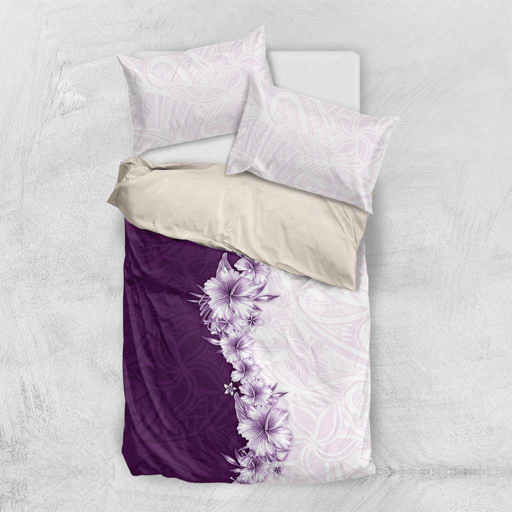 Hawaii Hibiscus Flowers Bedding Set Purple Polynesian Pattern LT05 US Twin 172cm x 218cm Purple - Polynesian Pride