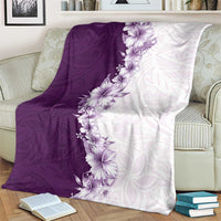 Hawaii Hibiscus Flowers Blanket Purple Polynesian Pattern LT05 - Polynesian Pride