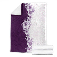 Hawaii Hibiscus Flowers Blanket Purple Polynesian Pattern LT05 - Polynesian Pride