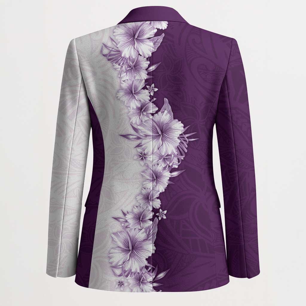 Hawaii Hibiscus Flowers Blazer Purple Polynesian Pattern LT05 - Polynesian Pride