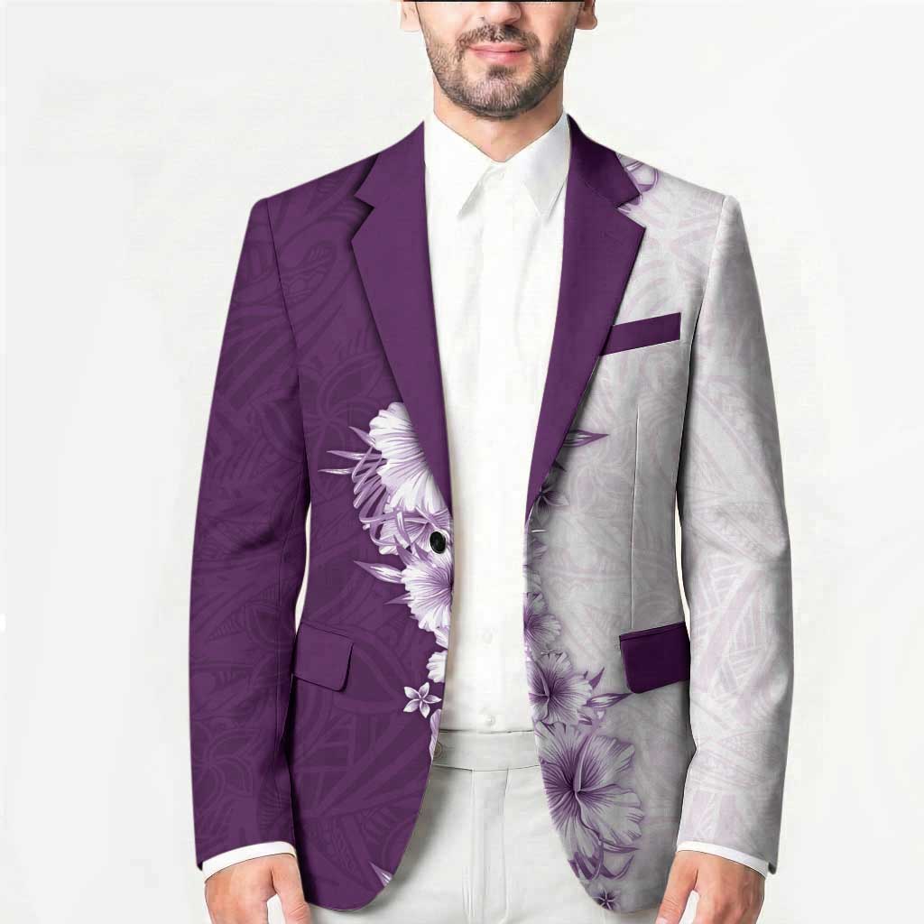 Hawaii Hibiscus Flowers Blazer Purple Polynesian Pattern LT05 - Polynesian Pride